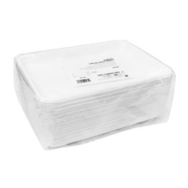Bandeja de Cana-de-Açúcar Branca 24,5x17,5cm (50 Uds)
