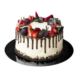 Disco de Cartão Preto e Branco 17cm (100 Uds)