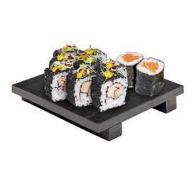 Bandeja de Bambu Preta 15x15x2,5cm (1 Uds)