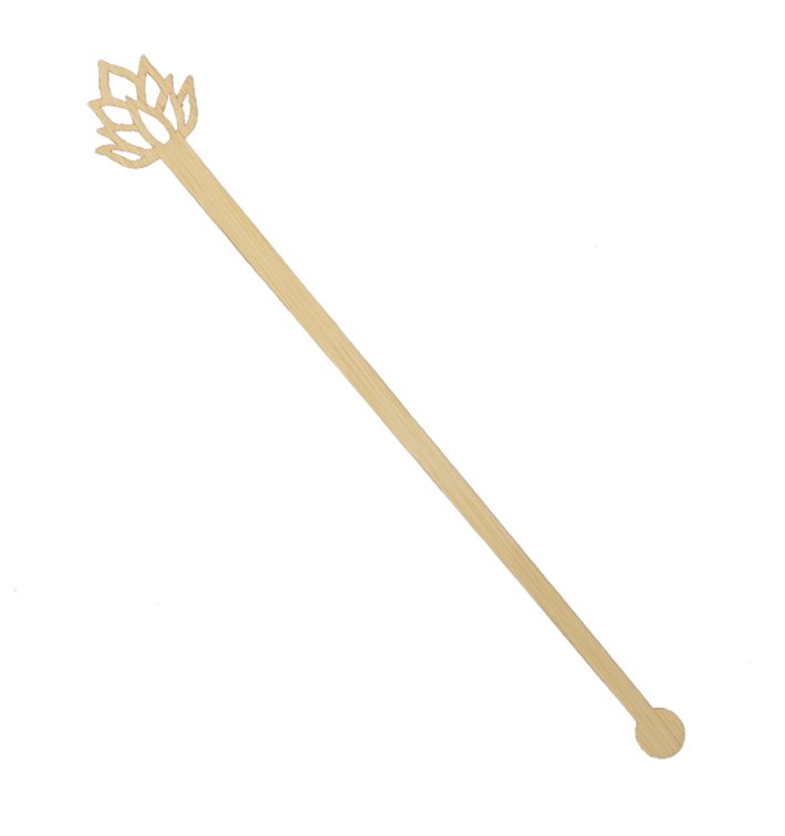 Agitador em forma de Flor de Lótus em Bambu 14cm (50 Uds) Agitador em forma de Flor de Lótus em Bambu 14cm (50 Uds)