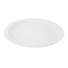 Prato Duro Reutilizável Raso Branco "Round" PP Ø18,5cm (25 Uds)