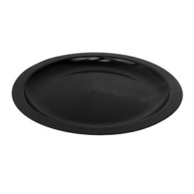 Prato Duro Reutilizável Raso Preto "Round" PP Ø18,5cm (25 Uds)