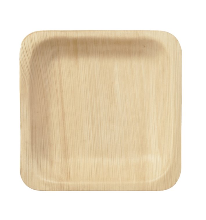 Prato Quadrado de Madeira 10,5x10,5cm (25 Uds) Prato Quadrado de Madeira 10,5x10,5cm (25 Uds)