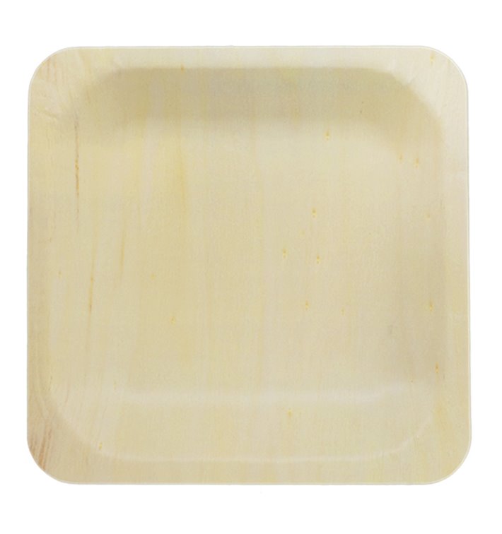 Prato Quadrado de Madeira 10,5x10,5cm (25 Uds) Prato Quadrado de Madeira 10,5x10,5cm (25 Uds)