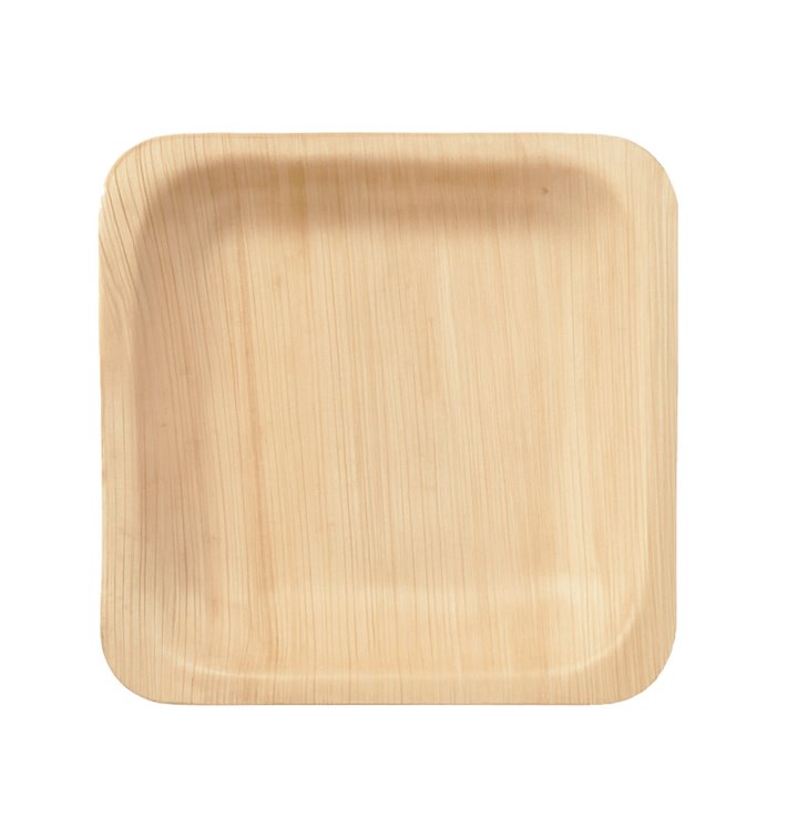 Prato Quadrado de Madeira 9x9cm (25 Uds) Prato Quadrado de Madeira 9x9cm (25 Uds)