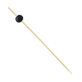 Pick Bambu Decorado "Big Ball" Preto 12,5cm (100 Uds)