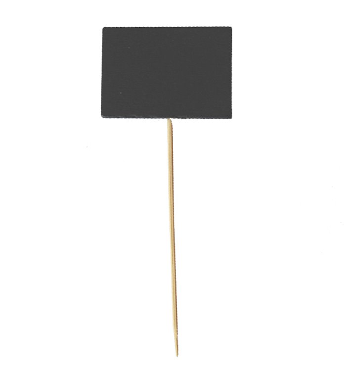 Espetos de Bambu com Ardósia 6,3x3,8cm (1.000 Uds)