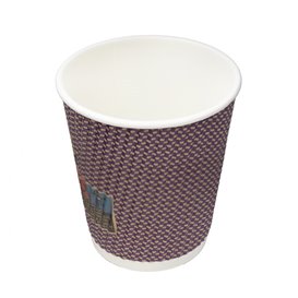 Copo de Cartão 9Oz/210 ml Rizado en Kraft  Ø8cm (25 Uds)