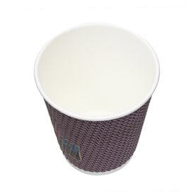 Copo de Cartão 9Oz/210 ml Rizado en Kraft  Ø8cm (25 Uds)