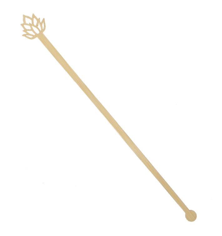Agitador de Bebida em Bambu com Flor de Lótus 18cm (600 Uds) Agitador de Bebida em Bambu com Flor de Lótus 18cm (600 Uds)