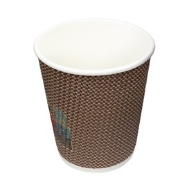 Copo de Cartão 9Oz/210 ml Rizado en Kraft  Ø8cm (25 Uds)
