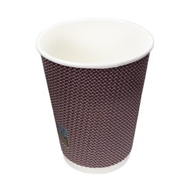 Copo de Cartão 9Oz/210 ml Rizado en Kraft  Ø8cm (25 Uds)