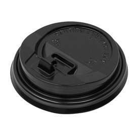 Tampa Perfurada para Copo 7Oz Preto Ø7,2cm (50 Uds)