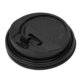 Tampa Preta Perfurada Copo 8, 9, 12 Oz Ø8,0cm (1000 Uds)