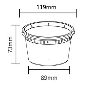 Embalagem em Plástico PP “Deli Range” Transparente com Tampa 480ml (40 Uds)