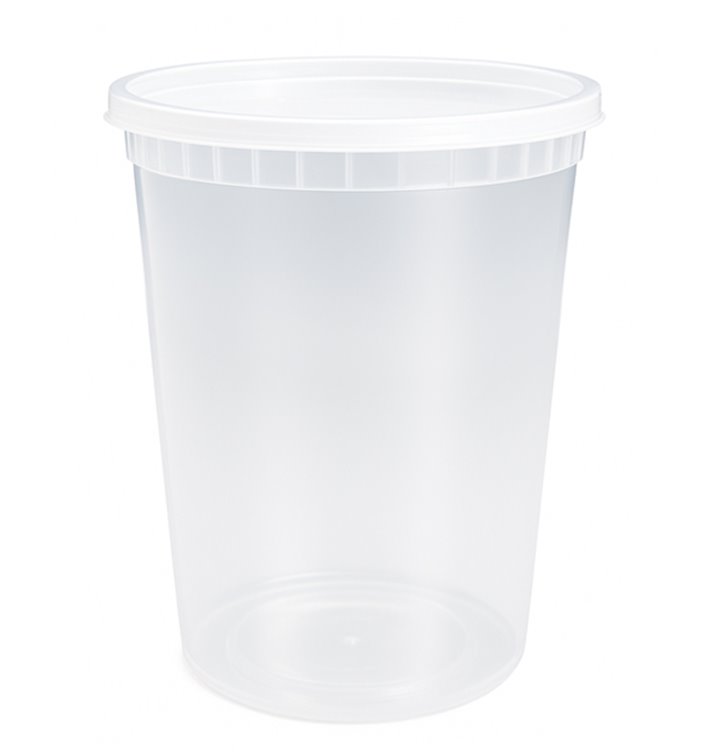 Embalagem em Plástico PP “Deli Range” Transparente com Tampa 960ml (40 Uds) Embalagem em Plástico PP “Deli Range” Transparente com Tampa 960ml (40 Uds)