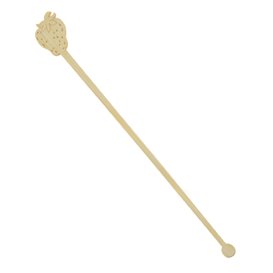 Agitador de Bebida em Bambu Morango 18cm (50 Uds)