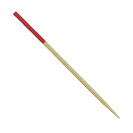 Espeto de Bambu Ponta Vermelha 7cm (300 Uds)