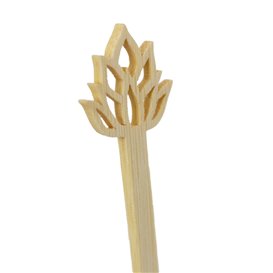 Agitador de Bebida em Bambu com Flor de Lótus 14cm (50 Uds)
