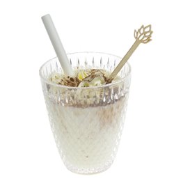Agitador de Bebida em Bambu com Flor de Lótus 14cm (50 Uds)