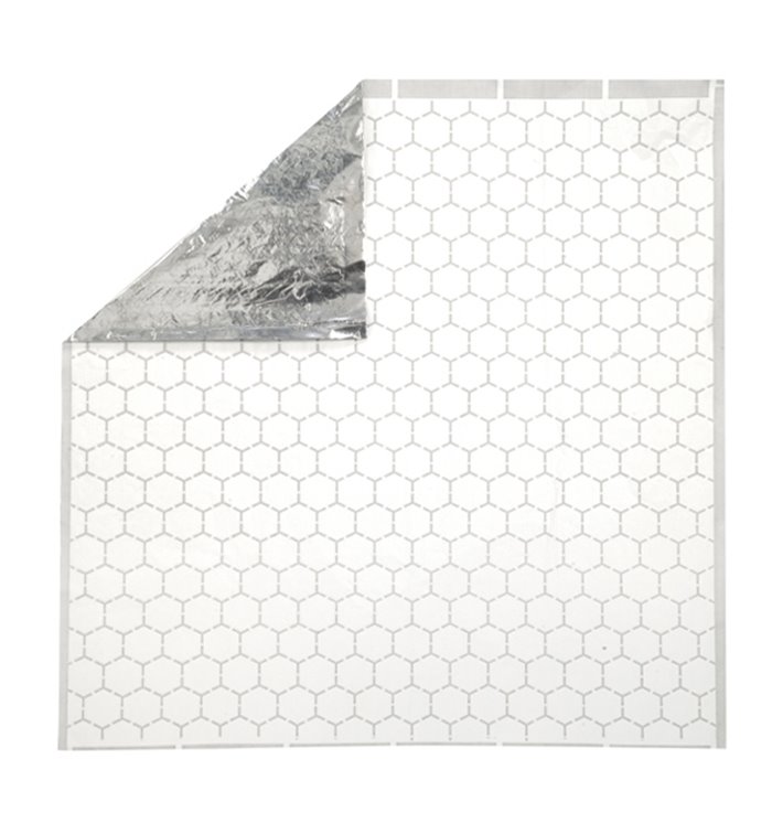 Folha de Alumínio à Prova de Gordura Prateada 35*35cm (1000 Uds) Folha de Alumínio à Prova de Gordura Prateada 35*35cm (1000 Uds)