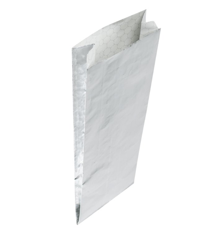 Folha de Alumínio à Prova de Gordura Prateada 31,5*10,3+5cm (25 Uds) Folha de Alumínio à Prova de Gordura Prateada 31,5*10,3+5cm (25 Uds)