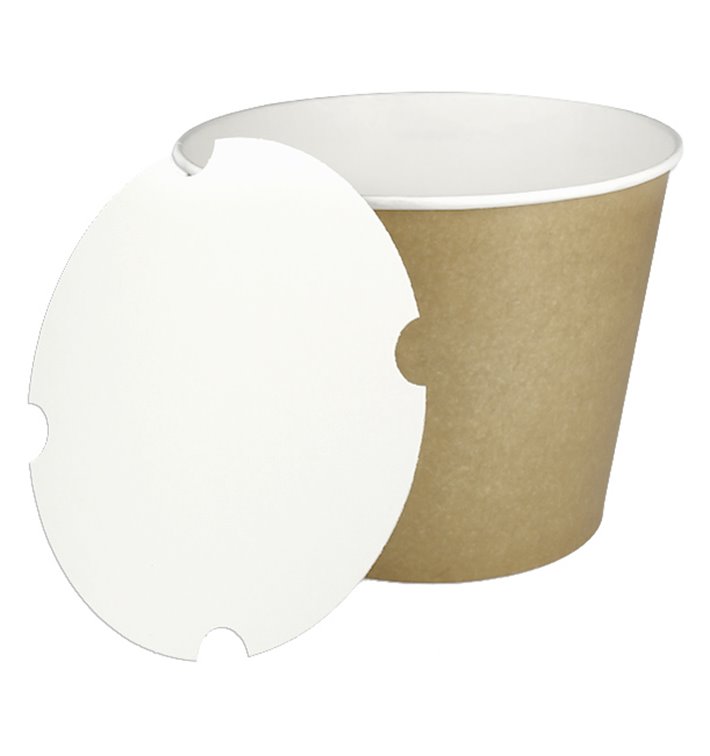 Balde de Cartao Kraft com Tampa 1750ml (100 Uds) Balde de Cartao Kraft com Tampa 1750ml (100 Uds)