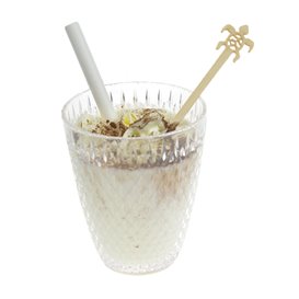 Agitador de Bebida Tartaruga em Bambu 14cm (50 Uds)