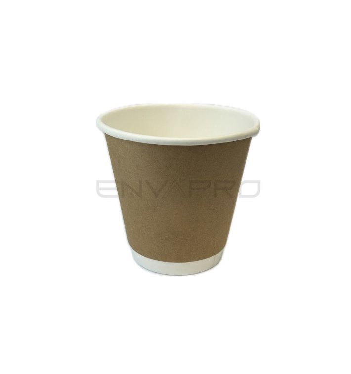 Copo de Cartão 8Oz/240ml Parede Dupla Suave Kraft Ø8cm (500 Uds) Copo de Cartão 8Oz/240ml Parede Dupla Suave Kraft Ø8cm (500 Uds)