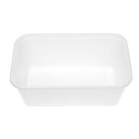 Terrina Retangular PP Branca 750ml 17x11,5x6,4cm (25 Uds)