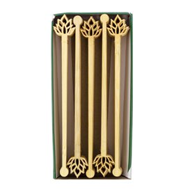 Agitador de Bebida em Bambu com Flor de Lótus 14cm (600 Uds)