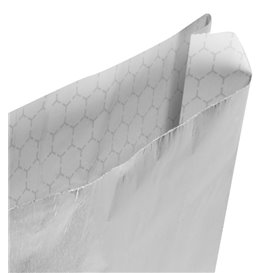 Saco de Papel Alumínio à Prova de Gordura Prateada 22,3+5x20cm (250 Uds)