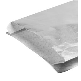 Saco de Papel Alumínio à Prova de Gordura Prateada 22,3+5x20cm (250 Uds)