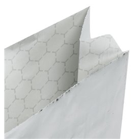 Saco de Papel Alumínio à Prova de Gordura Prateada 31,5+5x10,3cm (25 Uds)