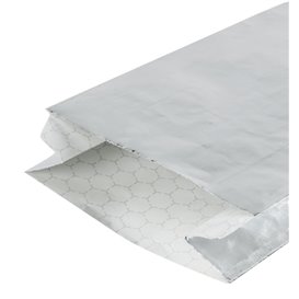Saco de Papel Alumínio à Prova de Gordura Prateada 31,5+5x10,3cm (25 Uds)