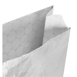 Saco de Papel Alumínio à Prova de Gordura Prateada 26+5x10,3cm (250 Uds)