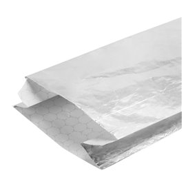 Saco de Papel Alumínio à Prova de Gordura Prateada 26+5x10,3cm (250 Uds)