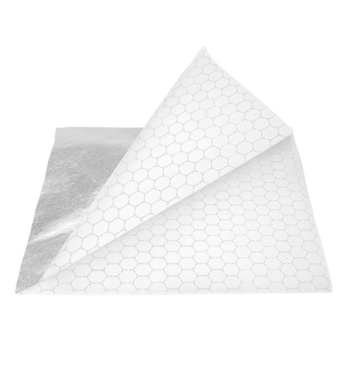 Saqueta Antigordura Aberta 2L Prata 16x16cm (500 Uds) Saqueta Antigordura Aberta 2L Prata 16x16cm (500 Uds)
