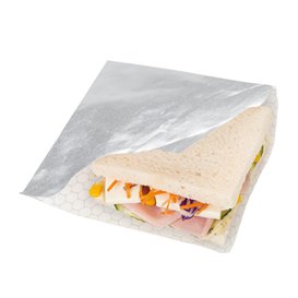 Saqueta Antigordura Aberta 2L Prata 16x16cm (500  Uds)