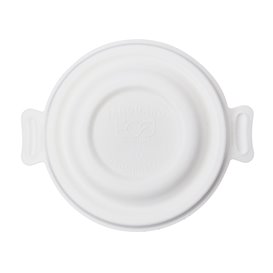 Tampa de Cana-de-Açúcar Branco para Tigela 175 e 235ml (50 Uds)