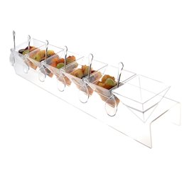 Suporte para Cone PS Transparente 6 Furos 40x6,5x7cm (6 Uds)