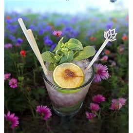 Agitador de Bebida em Bambu com Flor de Lótus 18cm (600 Uds)