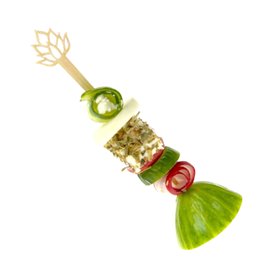 Espeto de Bambu Flor de Lótus 12cm (50 Uds)