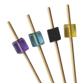 Espeto de Bambu Cubo Cores 7cm (100 Uds)