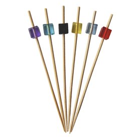 Espeto de Bambu Cubo Cores 7cm (100 Uds)
