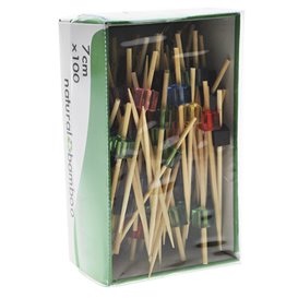 Espeto de Bambu Cubo Cores 7cm (100 Uds)