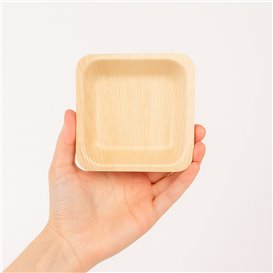 Prato Quadrado de Madeira 9x9cm (25 Uds)