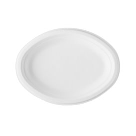 Bandeja Cana-de-açúcar Bagaço Branco 25,4x17,5 cm (50 Uds)