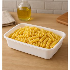 Terrina Retangular PP Branca 500ml 17,4x11,6x3,5cm (25 Uds)