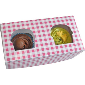 Caixa 2 Cupcakes Rosa 19,5x10x7,5cm (20 Unidades)